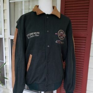 Vintage SCHNEIDERS Quarter Horse Congress Green and Tan Equestrian Jacket